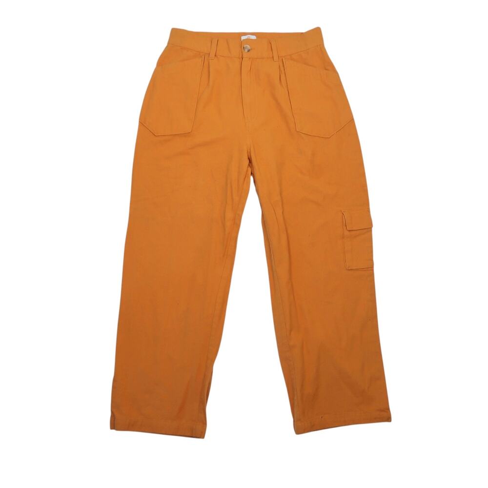 Sisstr Evolution Orange Linen Blend High Rise Straight Leg Pants L